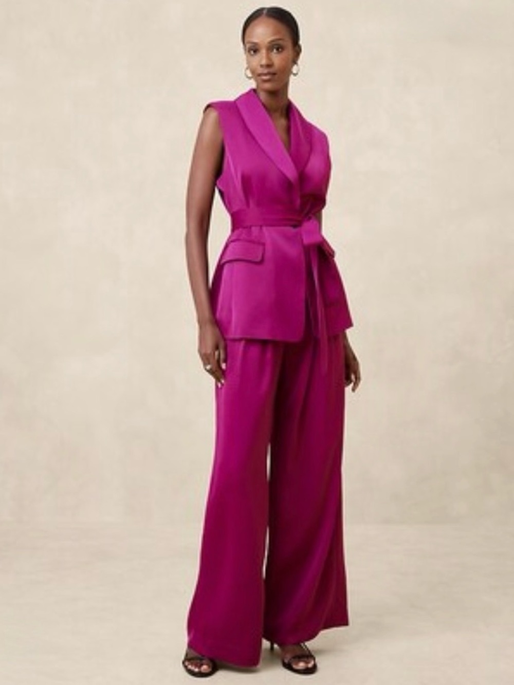 Banana Republic Factory | 2-Piece Sleeveless Blazer & Wide-Leg Pants Set, 16 NWT